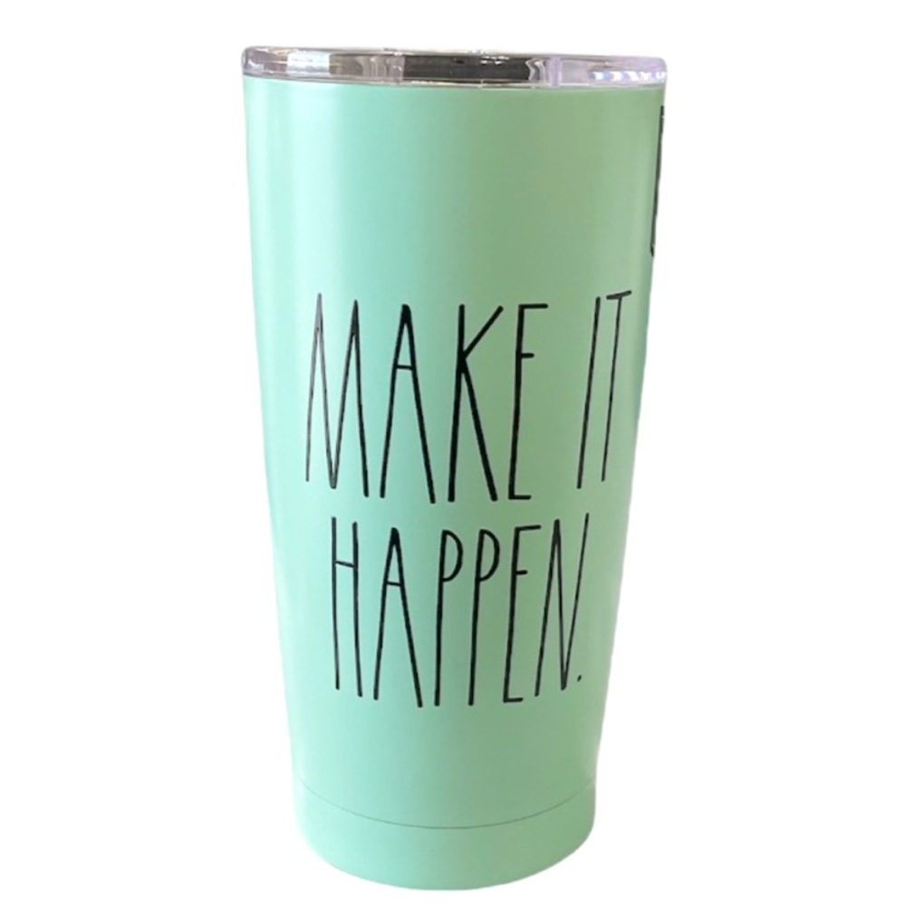 🆕 New Rae Dunn - Make It Happen Stainless Steel BPA-Free Tumbler w Lid (17 oz.)
